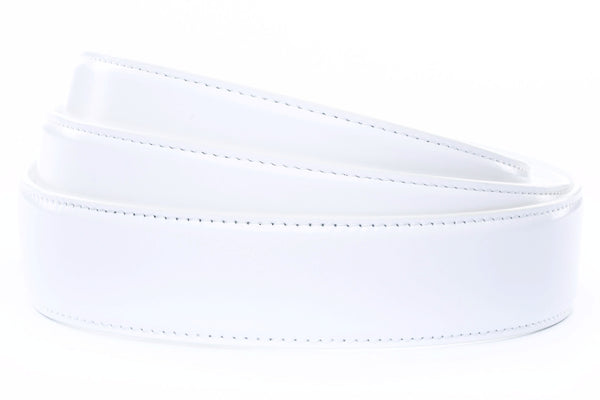 1.5" White Leather Strap