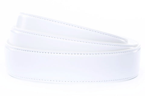 1.5" White Leather Strap
