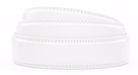 1.25" White Leather Strap
