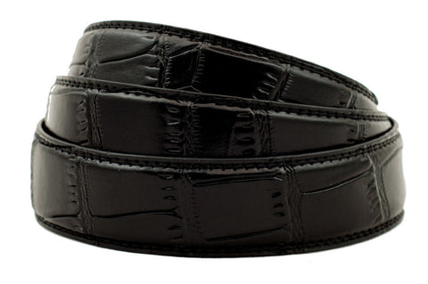 1.25" Black Faux Croc Strap