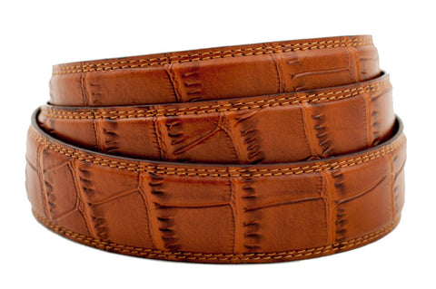 1.25" Light Brown Faux Croc Strap
