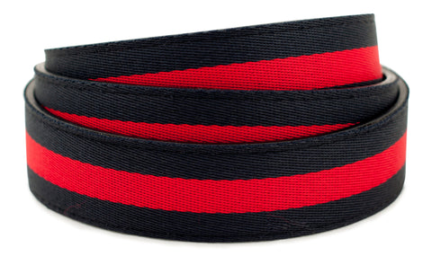 1.25" Navy-Red Stripe Cloth Strap