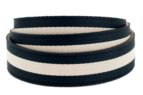 1.25" Navy-White Stripe Cloth Strap